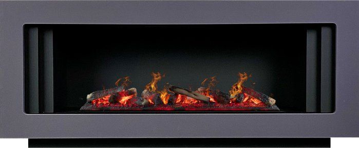 Каминокомплект Line SFT - Серый графит с черным с очагом Design L1000RF 3D PS-LOG,35791k34644
