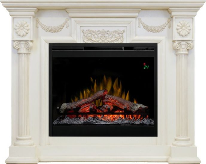 Каминокомплект London - Слоновая кость с очагом Symphony 26'' DF2624-L,25910k25829