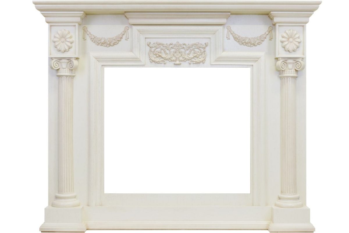 Каминокомплект London - Слоновая кость с патиной с очагом Vision 30 EF LED FX,31032k26938