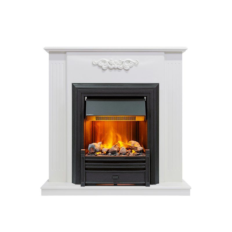 Каминокомплект Lumsden - Белый дуб с очагом Brookline Black,25902k25721