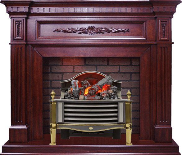 Каминокомплект Luxemburg - Темная вишня с очагом Rothesay,26850k25744