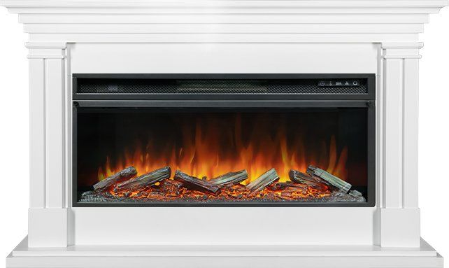 Каминокомплект Lyon 42 SFT (Разборный) - Белый с очагом Vision 42 LOG LED,36098k29151