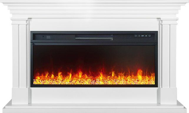 Каминокомплект Lyon - Белый ( Ширина 1440 мм) с очагом Vision 42 LED,29407k29150
