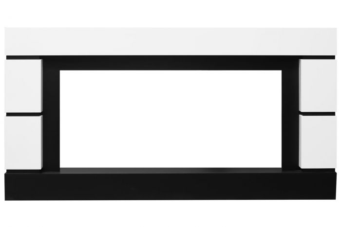 Каминокомплект Modern 42 - Белый с черным (Глубина 300 мм) с очагом Vision 42 LED,35231k29150