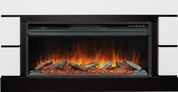 Каминокомплект Modern 42 (Разборный) - Белый с черным с очагом Vision 42 LOG LED,36930k29151