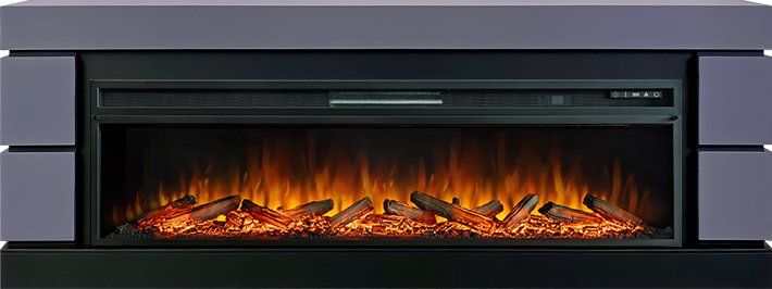 Каминокомплект Modern 60 (Разборный) - Серый графит с черным с очагом Vision 60 LOG LED,36953k26941