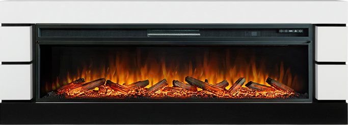 Каминокомплект Modern 60 SFT (Разборный) - Белый с черным с очагом Vision 60 LOG LED,35741k26941