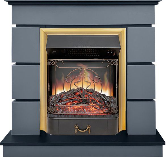 Каминокомплект Modern (Разборный) - Серый графит с очагом Majestic FX Brass,36288k26924