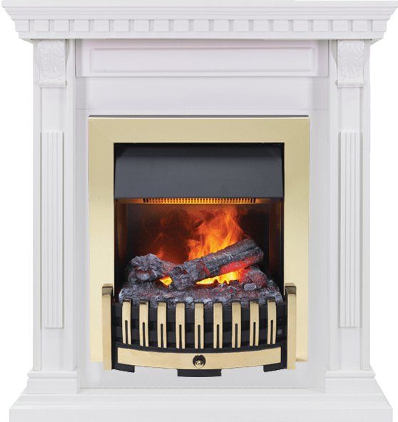 Каминокомплект Orlean - Белый дуб с очагом Danville Brass FB2,25995k25739