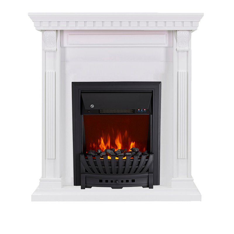 Каминокомплект Orlean - Белый с очагом Aspen Black,27197k26915