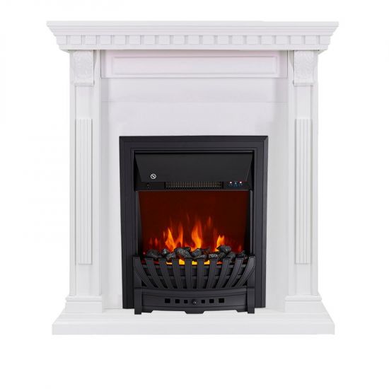 Каминокомплект Orlean - Белый с очагом Aspen Black,27197k26915