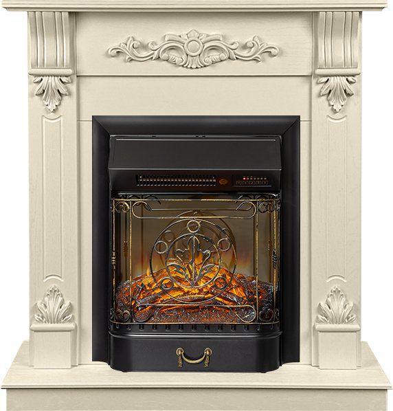 Каминокомплект Palermo SFT (Разборный) - Слоновая кость с очагом Majestic FX M Black RC,35796k26921