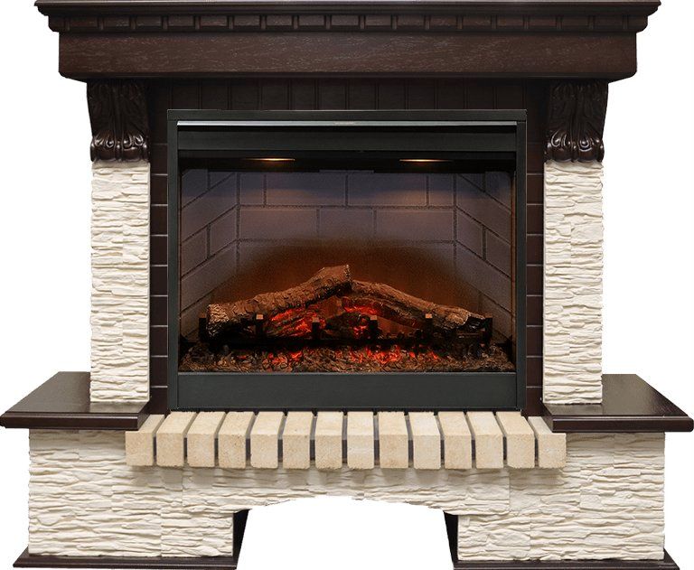 Каминокомплект Pierre Luxe угловой - Темный дуб - Сланец мелкий с очагом Symphony 26'' DF2608-INT,28531k25720