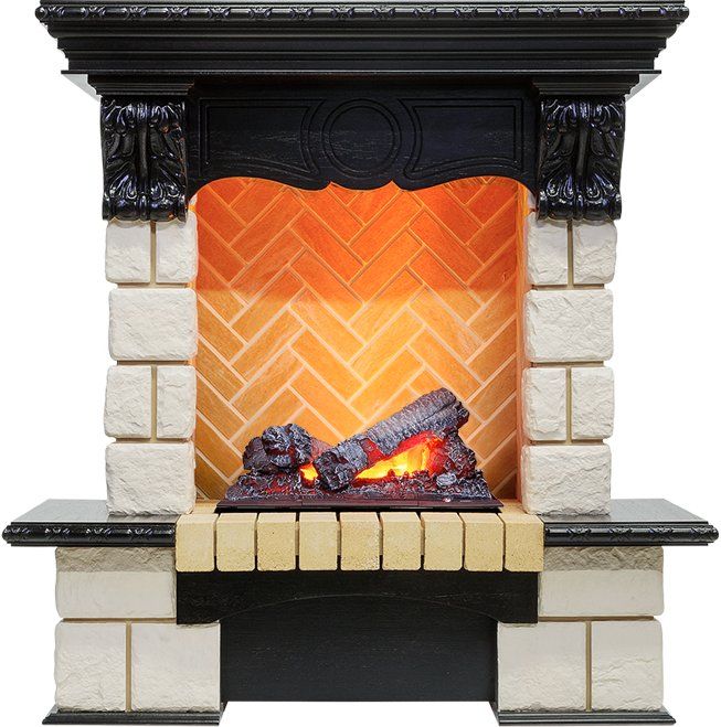 Каминокомплект Pierre Luxe - Венге - Шампань (Высота 975мм) с очагом Cassette 400 NH,25855k25717