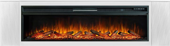 Каминокомплект Портал-тумба Madison (Разборный) - Бьянко белый с очагом Vision 60 LOG LED,36862k26941