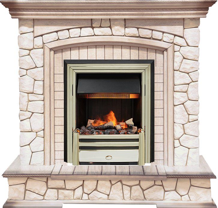 Каминокомплект Preston - Белый-Слоновая кость с патиной с очагом Cavendish,26009k25722