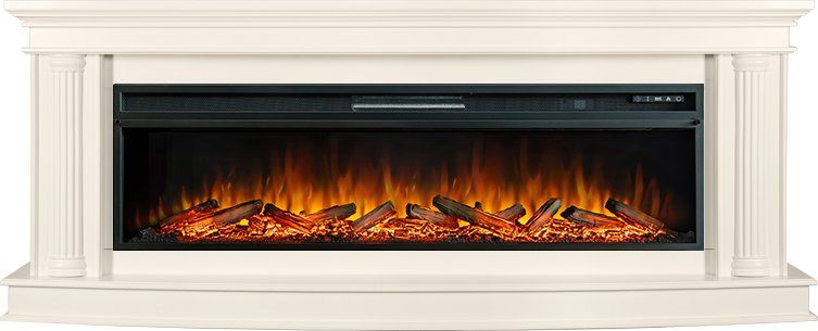 Каминокомплект Rome 60 - Слоновая кость с очагом Vision 60 LOG LED,35809k26941