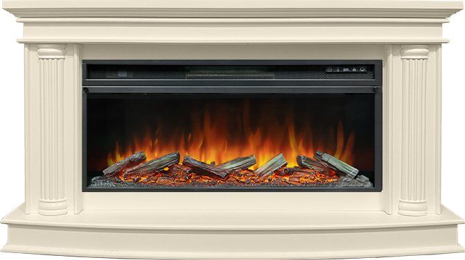 Каминокомплект Rome - Слоновая кость с очагом Vision 42 LOG LED,35769k29151