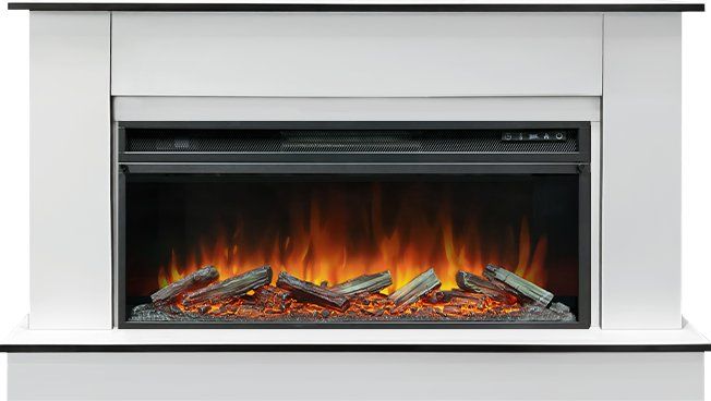 Каминокомплект Scandic V42 (Разборный) - Белый с очагом Vision 42 LOG LED,36237k29151