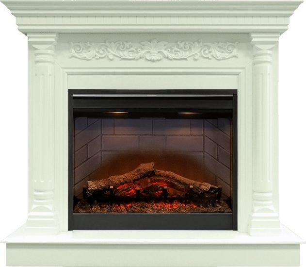 Каминокомплект Sicilia - Белый дуб с очагом Symphony 26'' DF2608-INT,25970k25720