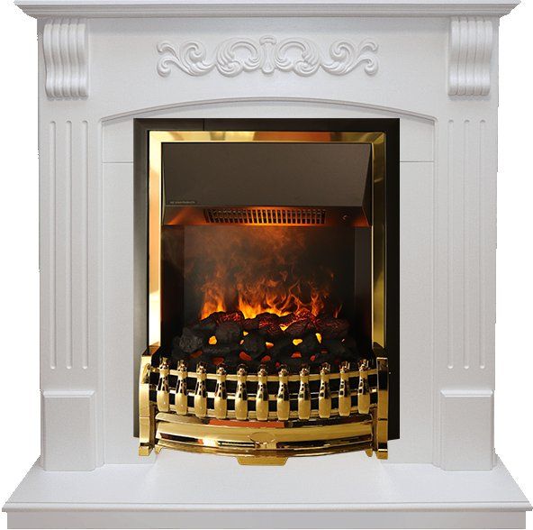 Каминокомплект Sorrento угловой - Белый дуб с очагом Atherton,25951k25837