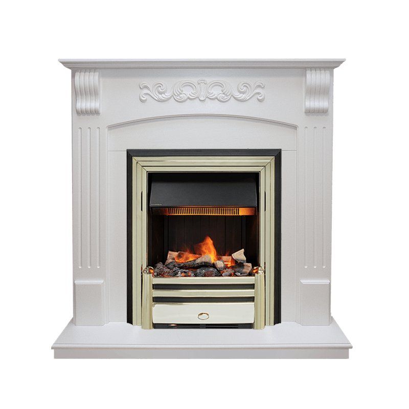 Каминокомплект Sorrento угловой - Белый дуб с очагом Cavendish,25951k25722