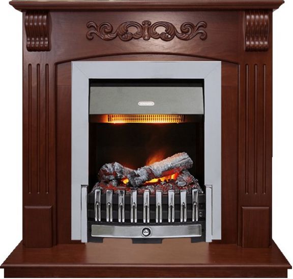 Каминокомплект Sorrento угловой - Орех с очагом Danville Chrome FB2,25950k25723