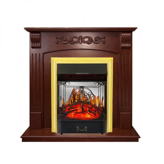Каминокомплект Sorrento угловой - Орех с очагом Majestic FX M Brass,27091k26922