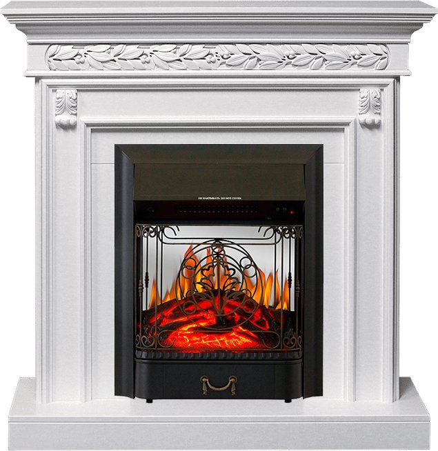 Каминокомплект Valletta - Белый (Ширина 1040 мм) с очагом Majestic FX M Black,28879k26921