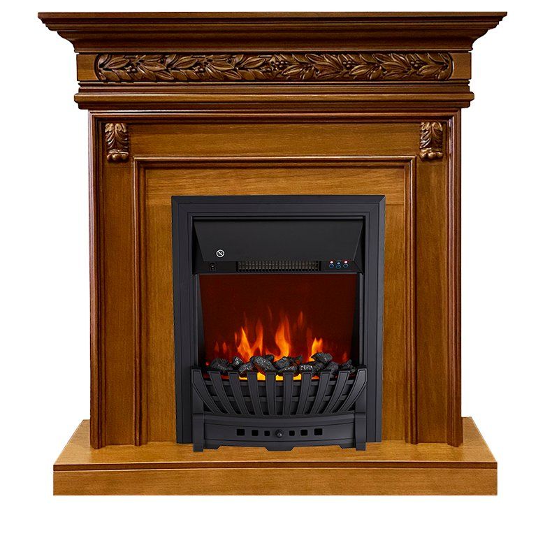 Каминокомплект Valletta - Орех с очагом Aspen Black,28026k26915