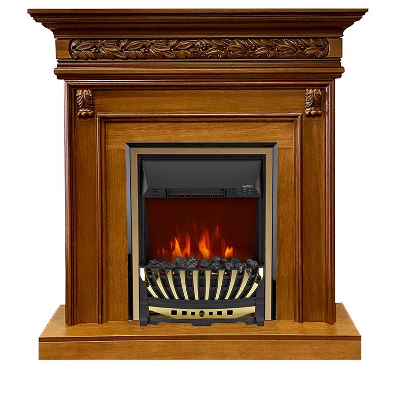 Каминокомплект Valletta - Орех с очагом Aspen Gold,28026k26916