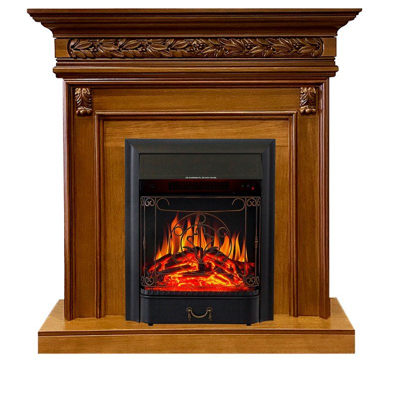 Каминокомплект Valletta - Орех с очагом Majestic FX Black,28026k26923