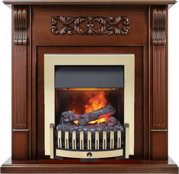 Каминокомплект Venice - Махагон коричневый антик с очагом Danville Brass FB2,25895k25739
