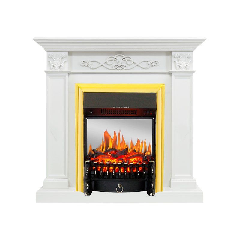 Каминокомплект Verona - Белый дуб с очагом Fobos FX M Brass,27205k26918