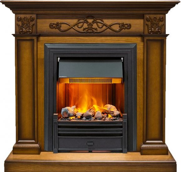 Каминокомплект Verona - Дуб антик с очагом Brookline Black,25940k25721