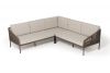 "Канны" диван модульный плетеный из роупа, каркас алюминий темно-серый (RAL7024), роуп темно-серый к - 3