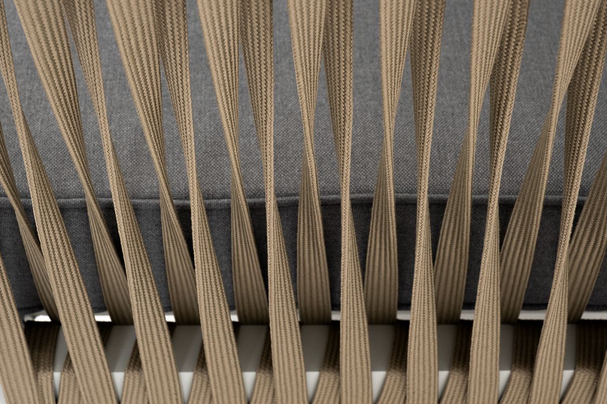 "Касабланка" диван 2-местный плетеный из роупа, каркас алюминий светло-серый (RAL7035) муар, роуп се