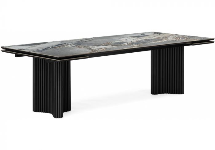 Керамический стол Адажио 240x110 черный кварц - черный