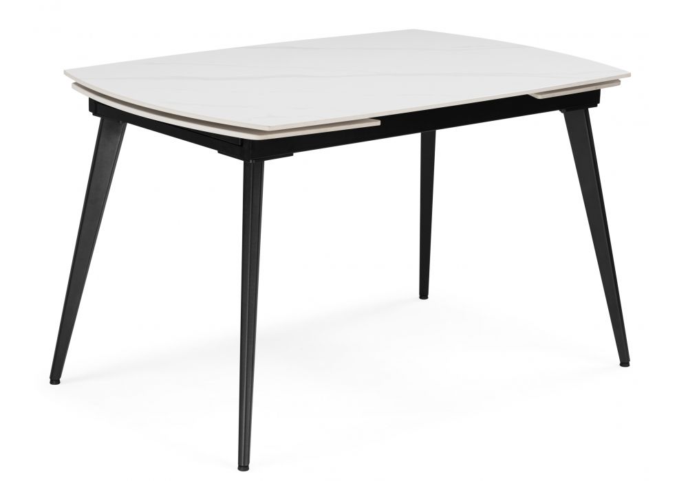 Керамический стол Aveiro 120(180)x80 белый мрамор - черный