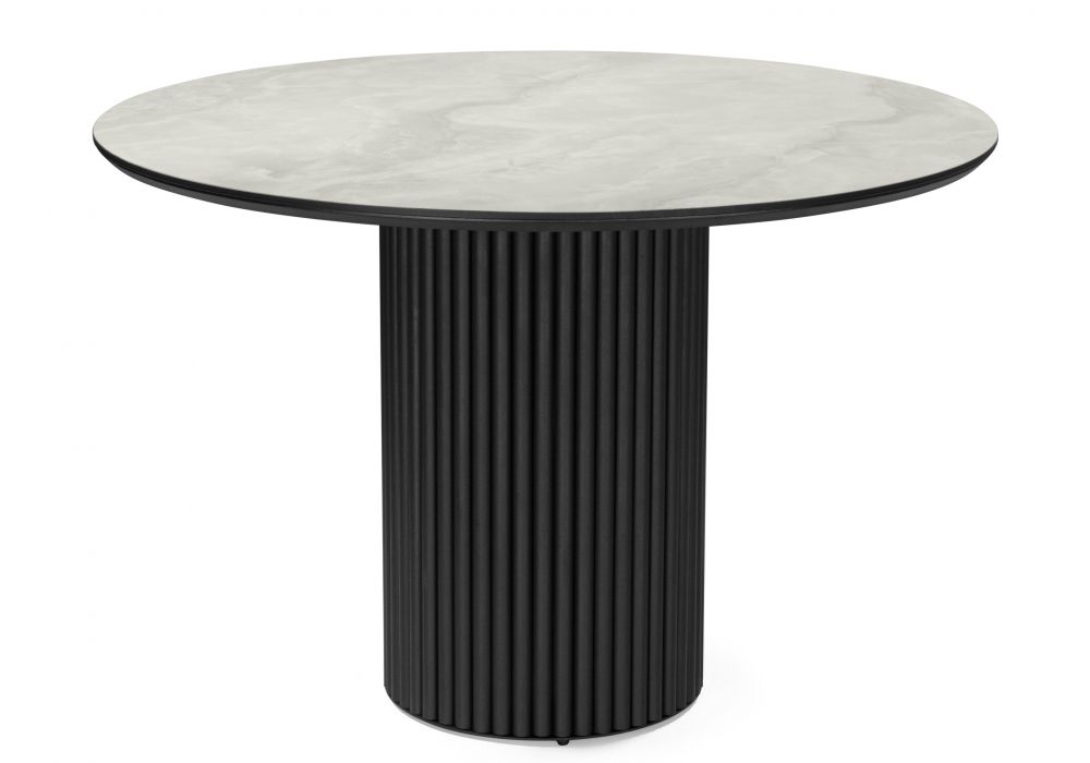 Керамический стол Барел 110 onyx bianco soft satin - черный