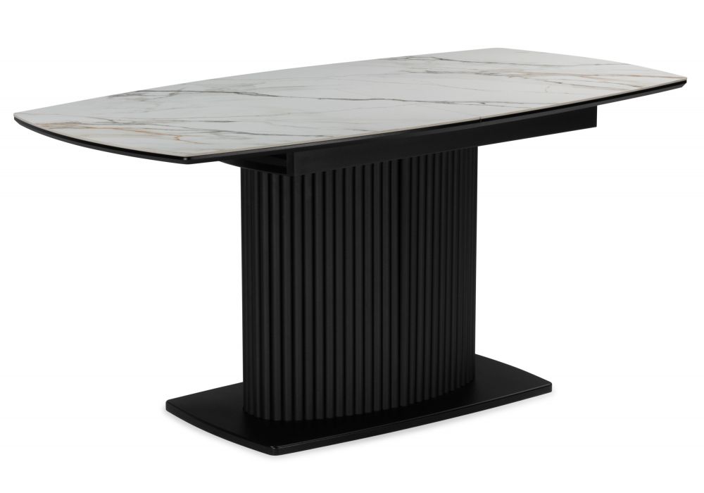 Керамический стол Фестер 160(205)х90 gilt white - черный