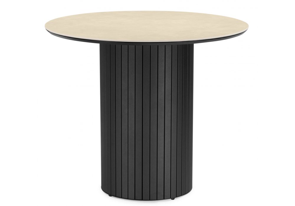 Керамический стол Гравент 90 okara light yellow - черный