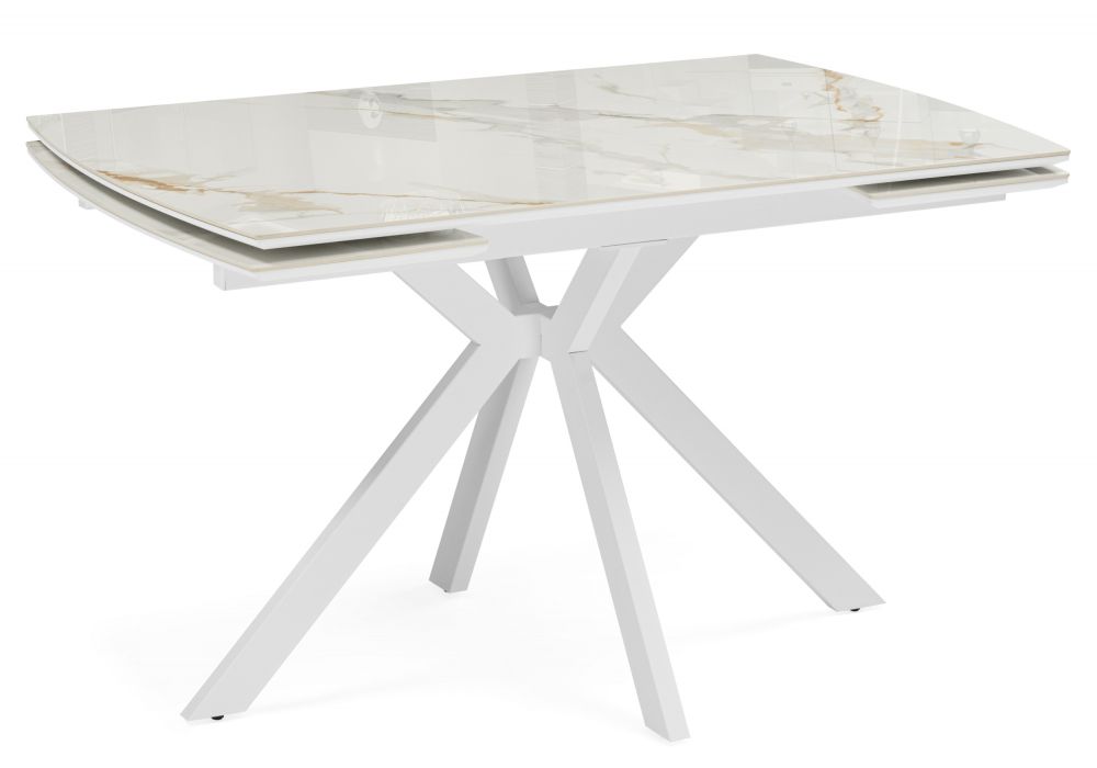 Керамический стол Катчел-2 120(180)x80 calacatta gold - белый
