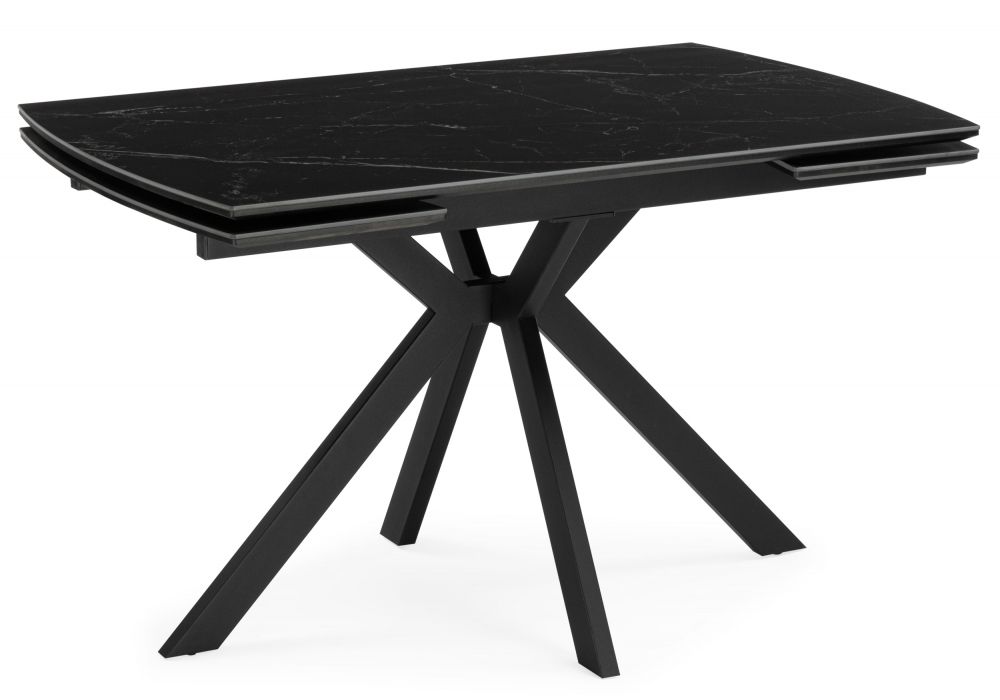 Керамический стол Катчел-2 120(180)x80 matte черный мрамор - черный
