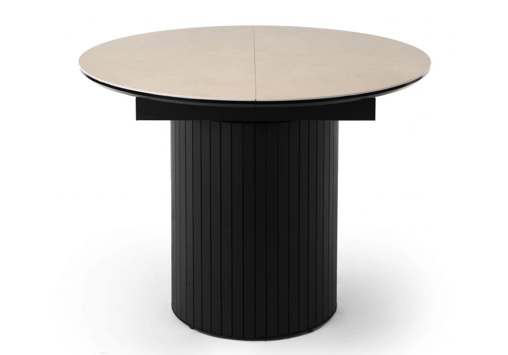 Керамический стол Лорен 100(140) okara light yellow - черный