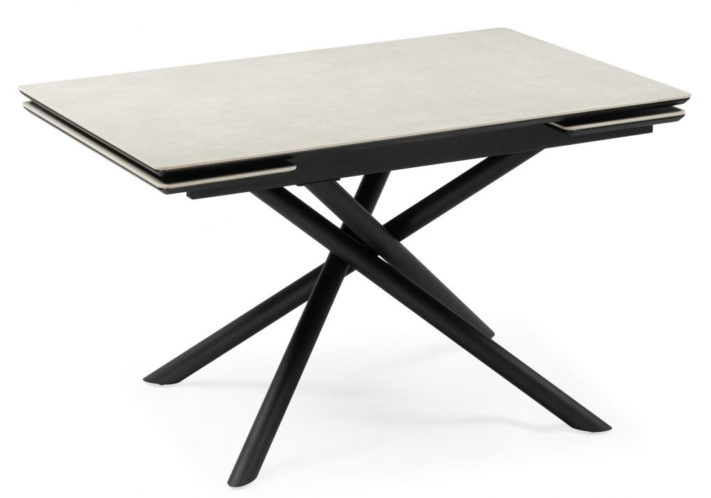 Керамический стол Мэриан 120(180)х80 carmen light grey - черный