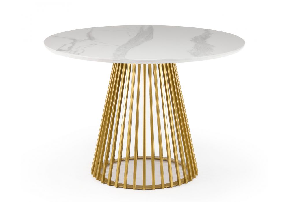 Керамический стол Нэнси 110 patagonoa bianco repose - золото