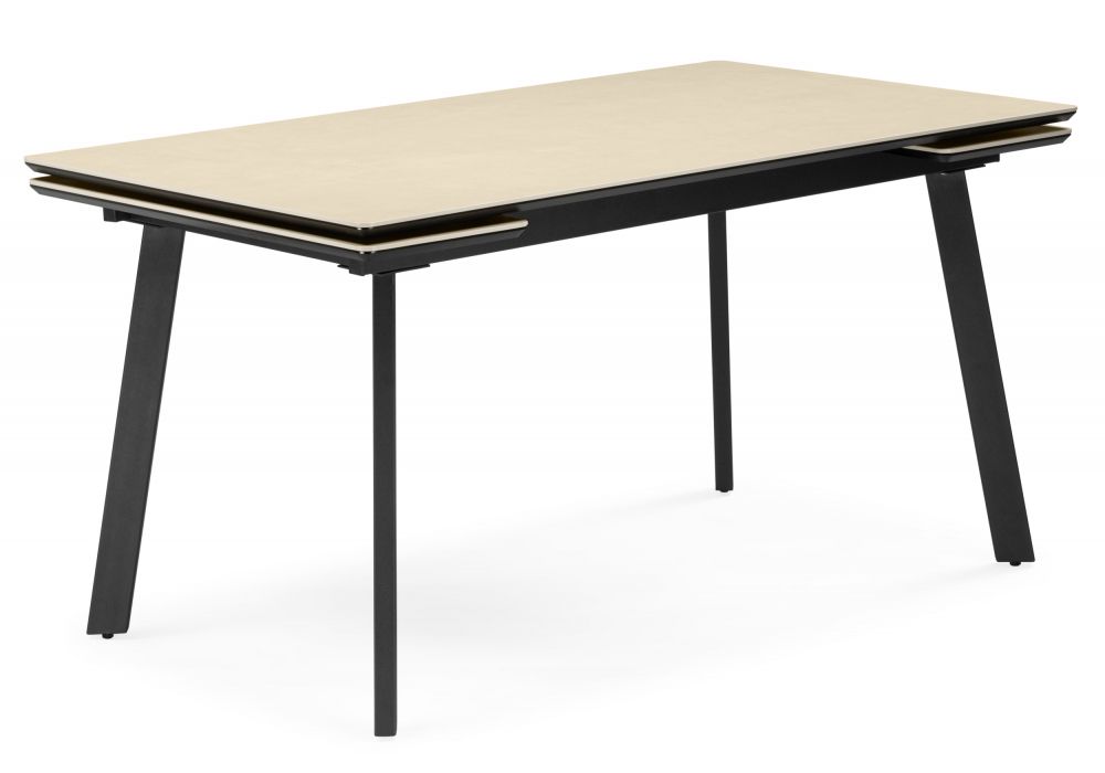 Керамический стол Норман 120(180)х80 okara light yellow - черный