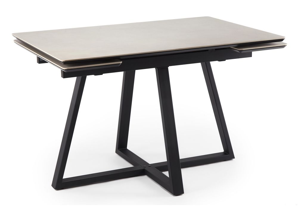 Керамический стол Памелла 140(200)х80 carmen light grey - черный