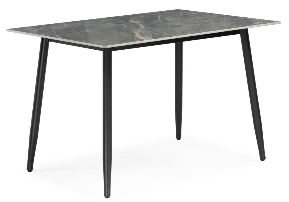 Керамический стол Rion 120 серый мрамор - черный